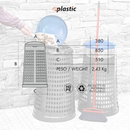 Trespolo bicolor portasacco 110 litri con fondo...