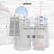 Trespolo bicolor portasacco 110 litri con fondo grigio e coperchio colorato per raccolta differenziata