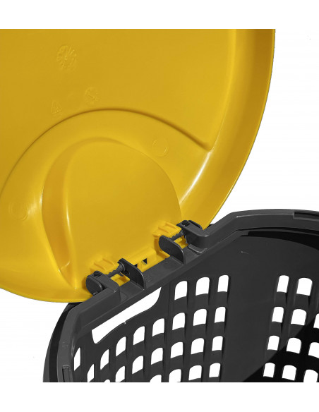 Trespolo bicolor portasacco 110 litri con fondo grigio e coperchio colorato per raccolta differenziata