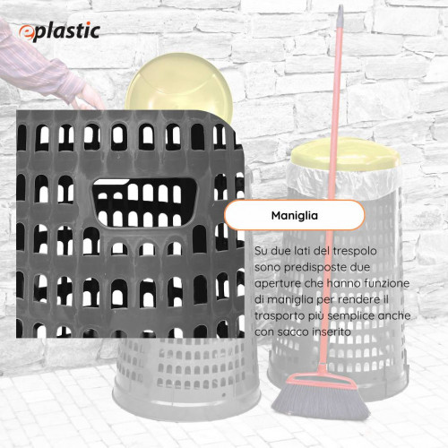 Trespolo bicolor portasacco 110 litri con fondo...