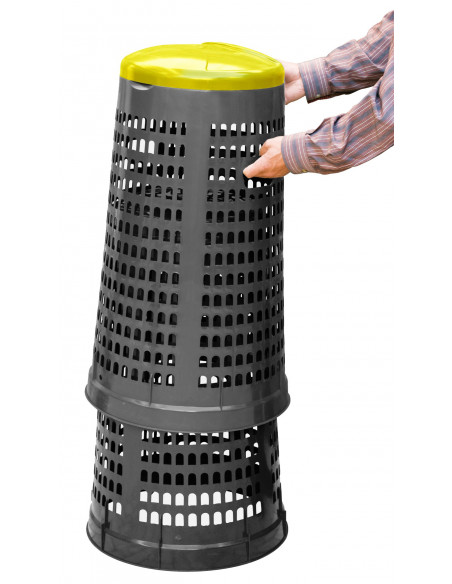 Trespolo bicolor portasacco 110 litri con fondo grigio e coperchio colorato per raccolta differenziata