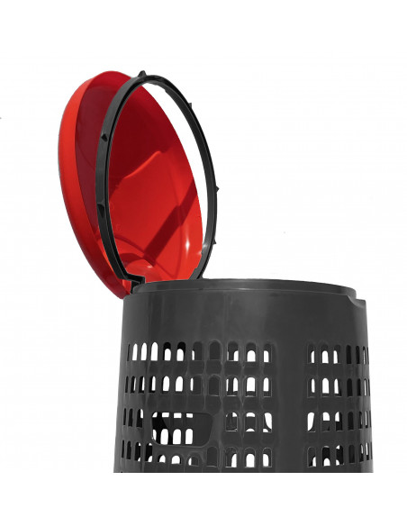 Trespolo bicolor portasacco 110 litri con fondo grigio e coperchio colorato per raccolta differenziata