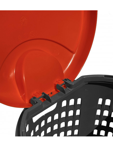 Trespolo bicolor portasacco 110 litri con fondo grigio e coperchio colorato per raccolta differenziata