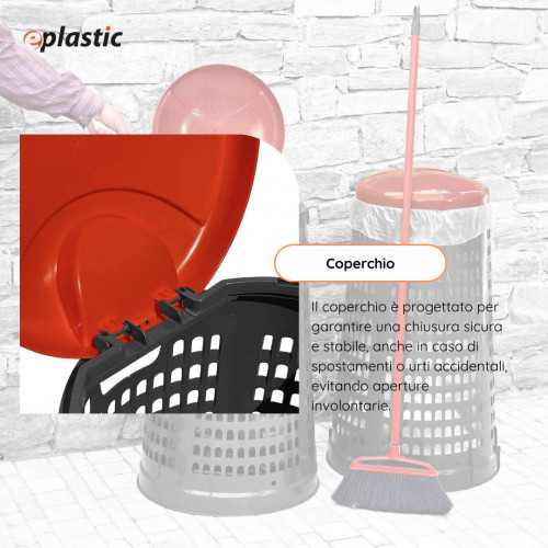 Trespolo bicolor portasacco 110 litri con fondo...