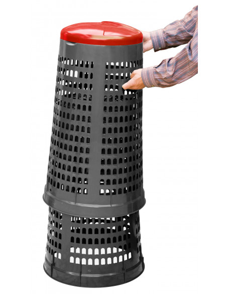 Trespolo bicolor portasacco 110 litri con fondo grigio e coperchio colorato per raccolta differenziata