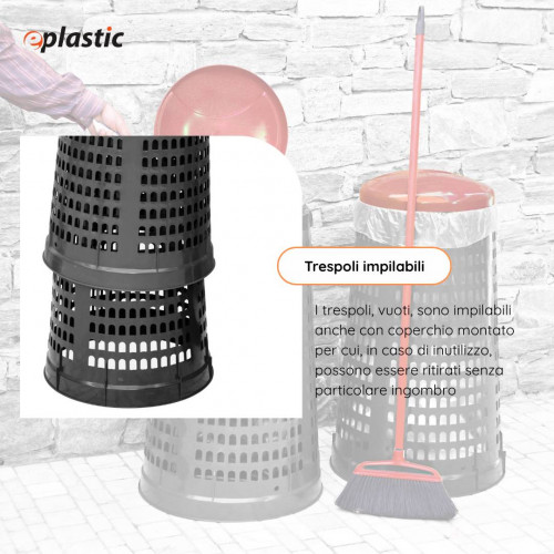Trespolo bicolor portasacco 110 litri con fondo...