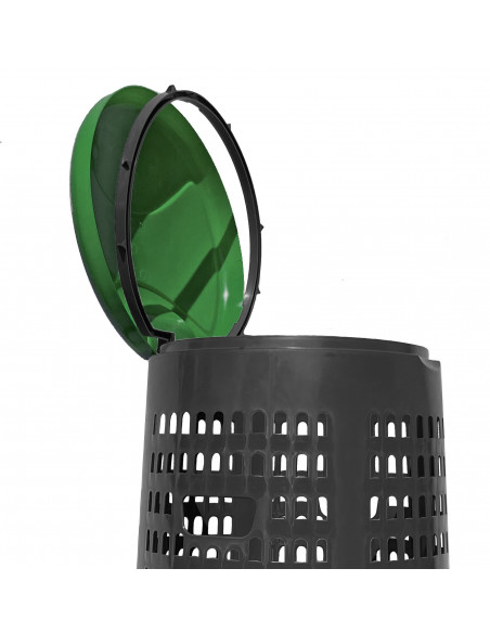 Trespolo bicolor portasacco 110 litri con fondo grigio e coperchio colorato per raccolta differenziata