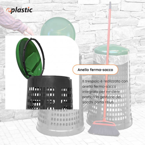 Trespolo bicolor portasacco 110 litri con fondo...