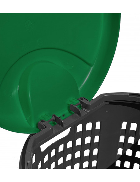 Trespolo bicolor portasacco 110 litri con fondo grigio e coperchio colorato per raccolta differenziata