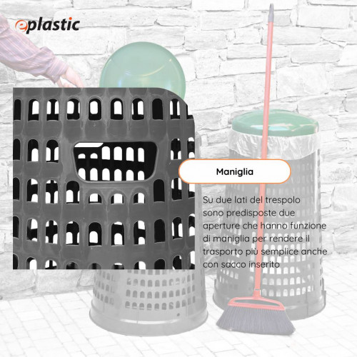 Trespolo bicolor portasacco 110 litri con fondo...