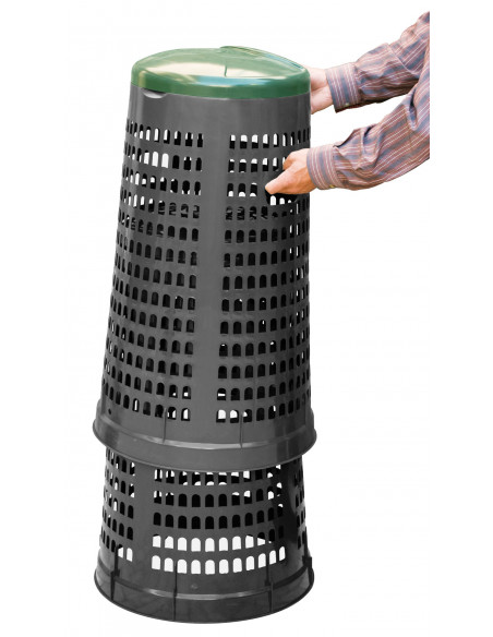 Trespolo bicolor portasacco 110 litri con fondo grigio e coperchio colorato per raccolta differenziata