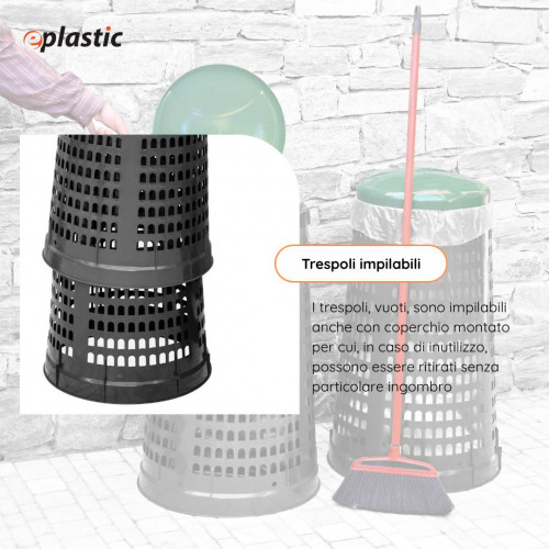 Trespolo bicolor portasacco 110 litri con fondo...