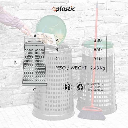 Trespolo bicolor portasacco 110 litri con fondo...