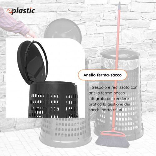 Trespolo monocolore portasacco 110 litri per...