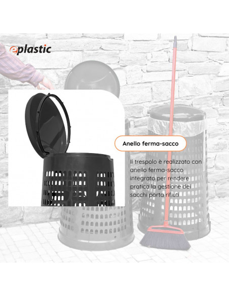 Trespolo monocolore portasacco 110 litri per raccolta differenziata