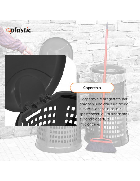 Trespolo monocolore portasacco 110 litri per raccolta differenziata
