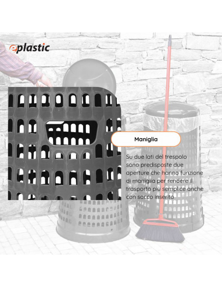 Trespolo monocolore portasacco 110 litri per raccolta differenziata