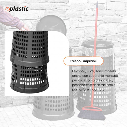 Trespolo monocolore portasacco 110 litri per...