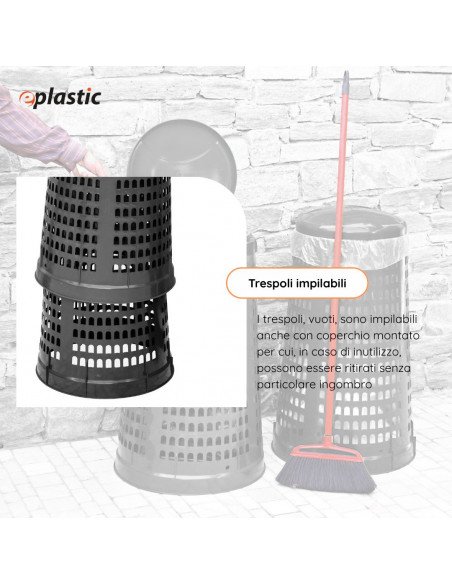 Trespolo monocolore portasacco 110 litri per raccolta differenziata