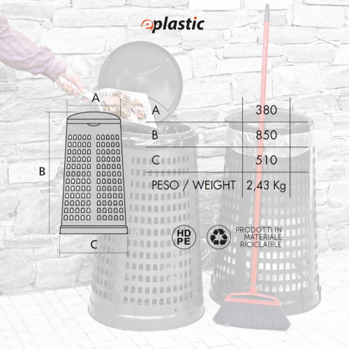 Trespolo monocolore portasacco 110 litri per...