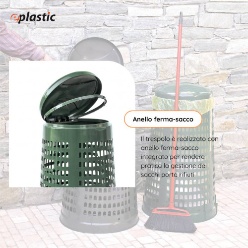 Trespolo monocolore portasacco 110 litri per...