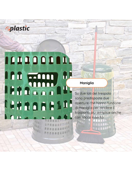Trespolo monocolore portasacco 110 litri per raccolta differenziata