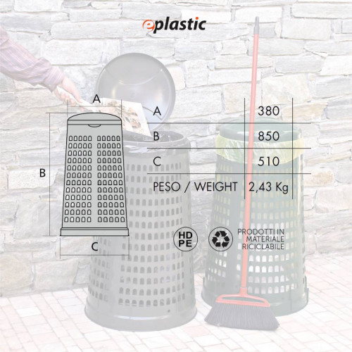 Trespolo monocolore portasacco 110 litri per...